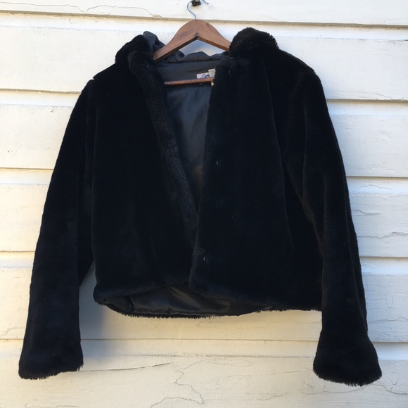 Black old navy hooded jacket size :6 - Picture 3 of 4